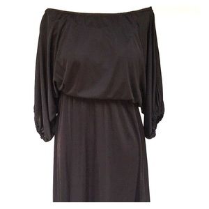 vintage off shoulder black dress
